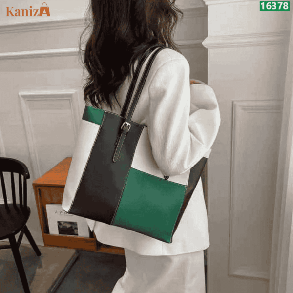 Buy Fashionable Spacing Tote Bag | Modern Color-Block Handbag