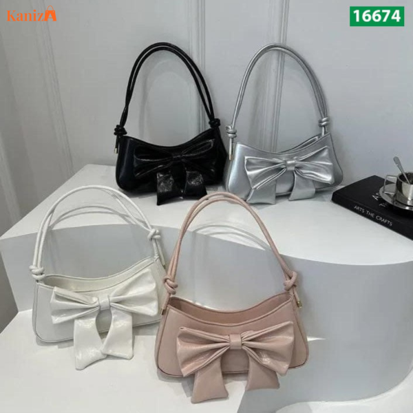 Buy New Retro Long Purse for Women in Bangladesh | Stylish Bow Shoulder Bag