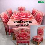 Premium 3D Dining Table & Chair Cover Set - ওয়াটারপ্রুফ ডিজিটাল প্রিন্ট ডাইনিং সেট