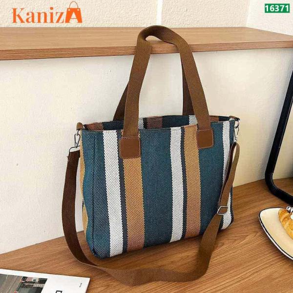 New Striped Tote Bag